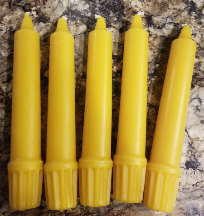 10" Fluted Base Beeswax Candles Qty 10