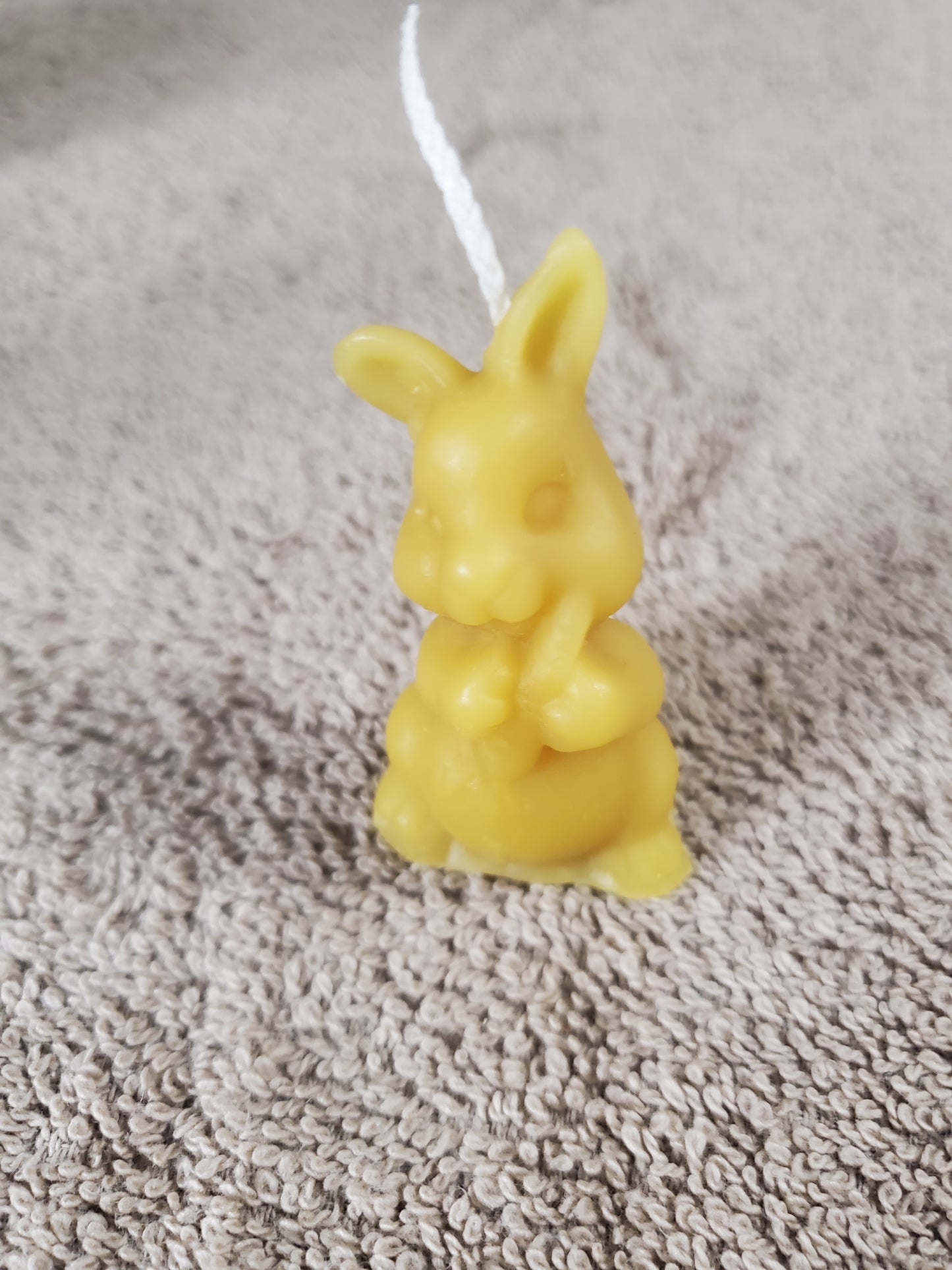 Rabbit With Carrot Beeswax Candle ( H-2" W- 1")