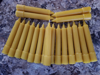 6" Smooth Base Beeswax Colonial Tapers Qty 100