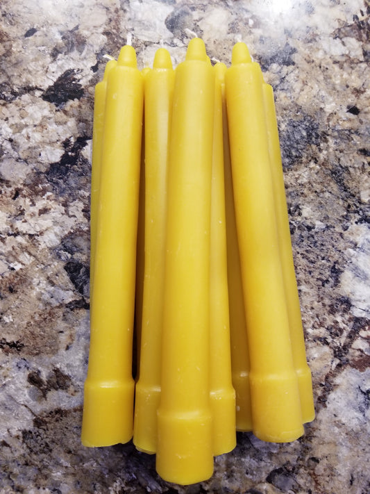 8" Smooth Base Beeswax Candles Qty 5