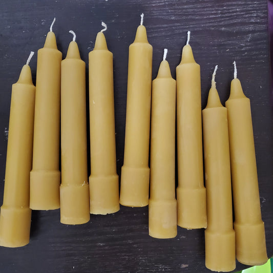 6" Smooth Base Beeswax Colonial Tapers Qty 100