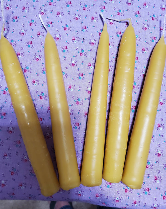 6" Dipped Beeswax Candles Qty 10