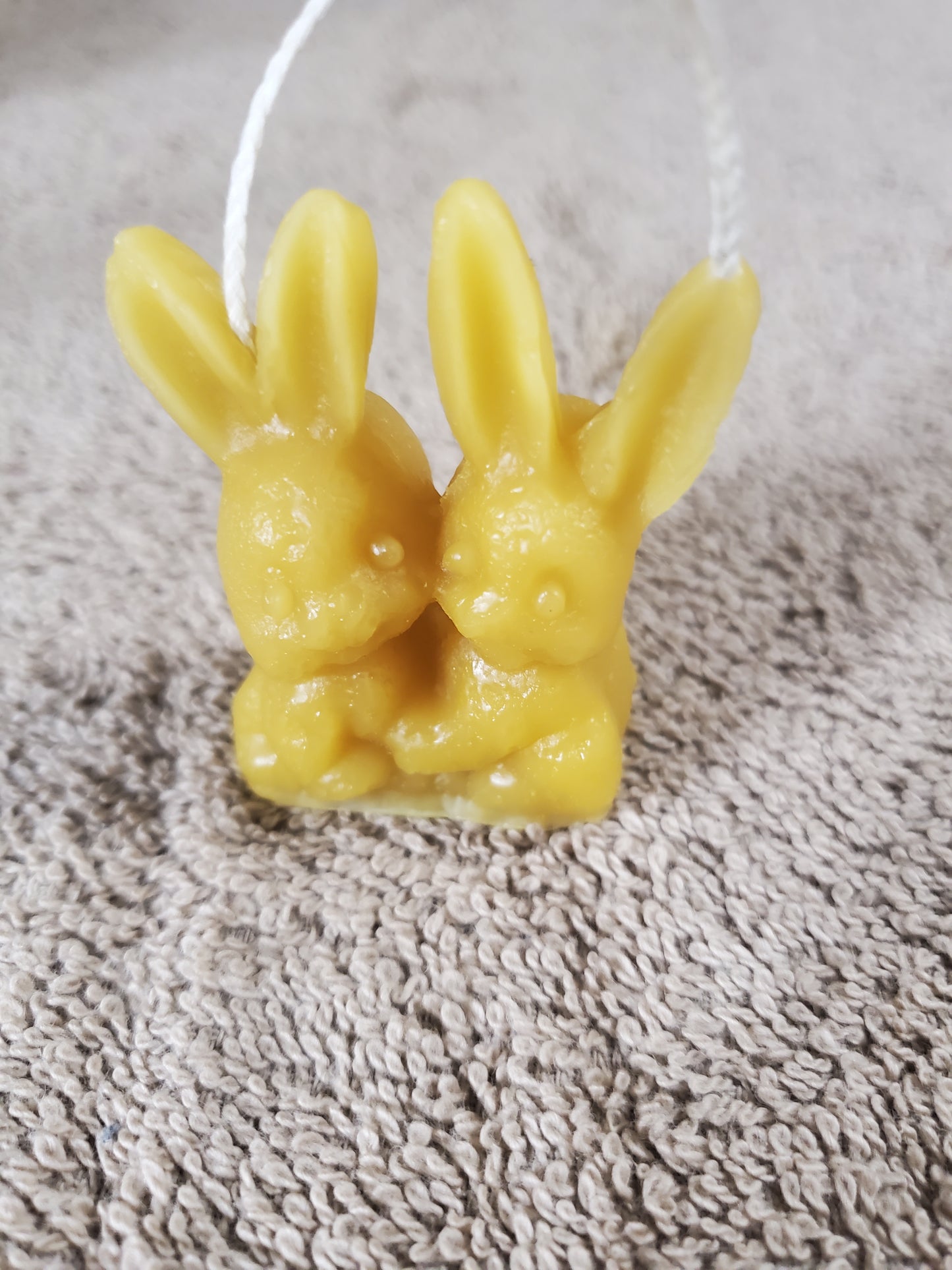 2 Rabbits Beeswax Candle 2" Tall 1.5" Wide