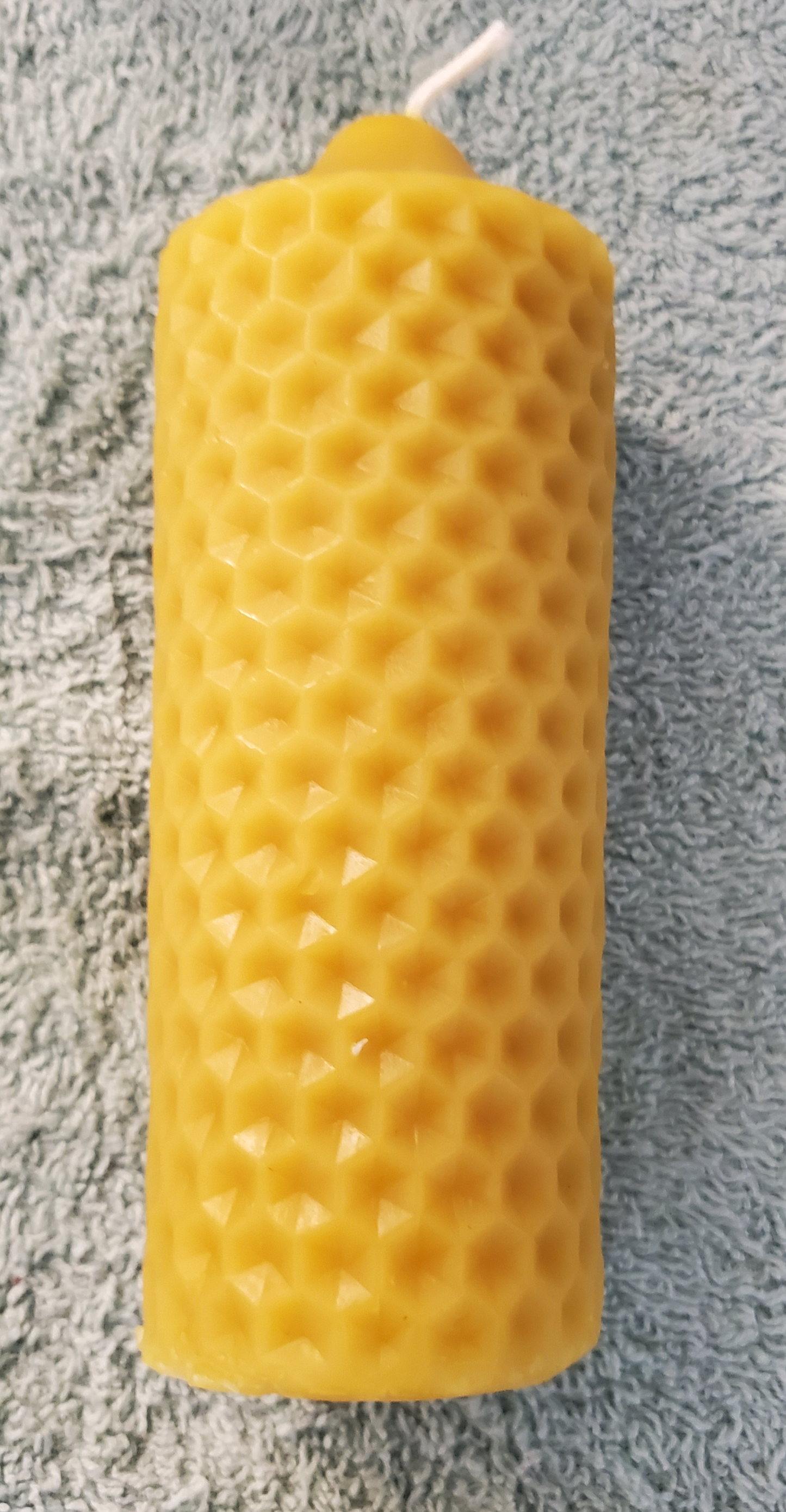 Large Diamond Beeswax Candle (6" Tall by 2.5" Wide)