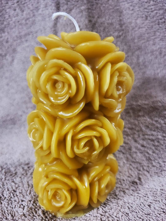 Flower Beeswax Candle (H-5" W- 2.5")