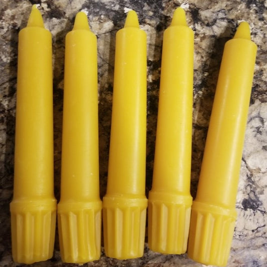 10" Fluted Base Beeswax Candles Qty 5