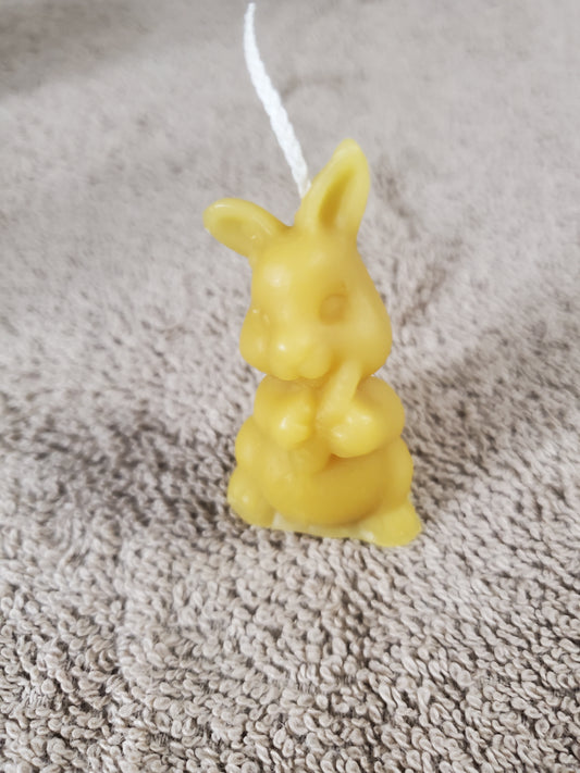 Rabbit With Carrot Beeswax Candle ( H-2" W- 1")