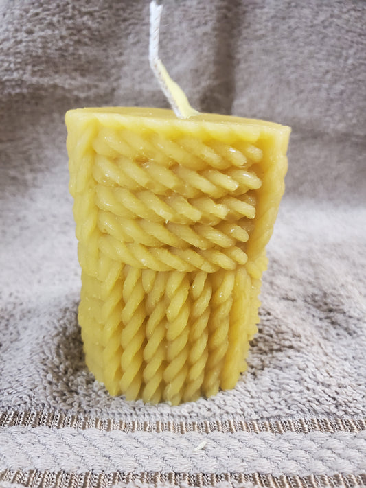 Weaved Beeswax Candle (3"x2")